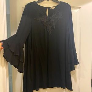 Black flowey mini dress